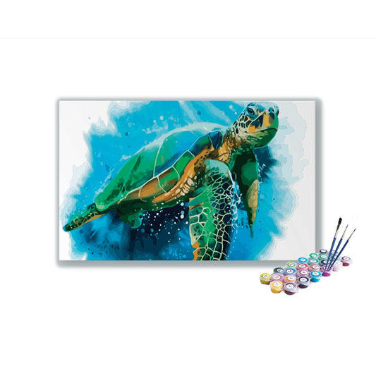 DIY Painting Kit -Serene Sea Turtle A Peaceful Paint-by-Number Kit