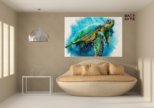 DIY Paint by numbers kit - Serene Sea Turtle A Peaceful Paint-by-Number Kit