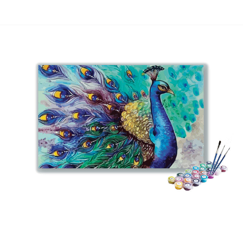 DIY Painting Kit -Peacock in Bloom Paint by Numbers Kit