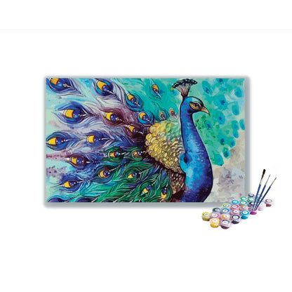 DIY Painting Kit -Peacock in Bloom Paint by Numbers Kit