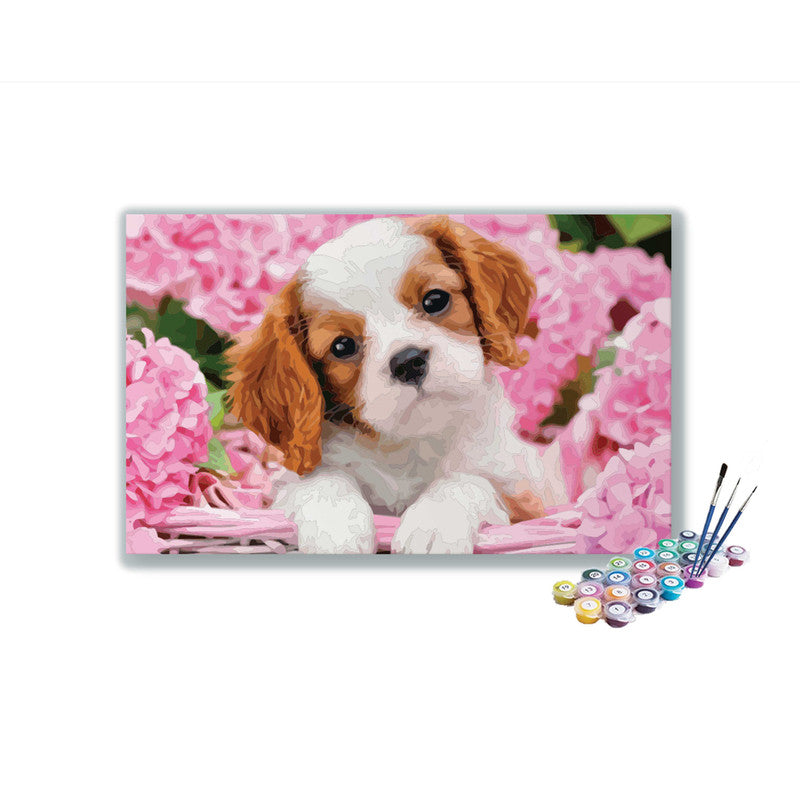 DIY Painting Kit -Puppy in Pink Paint-by-Number Kit