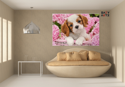 DIY Paint by numbers kit - Puppy in Pink Paint-by-Number Kit