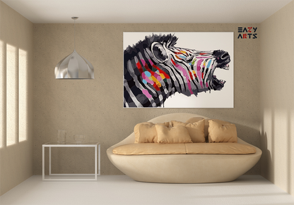 DIY Paint by numbers kit - Roaring Colors: Zebra Expression Paint by Number Kit