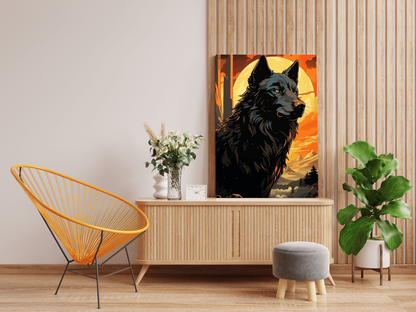 DIY Paint by numbers kit - Guardian of the Twilight: Wolf at Dusk Paint by Number Kit