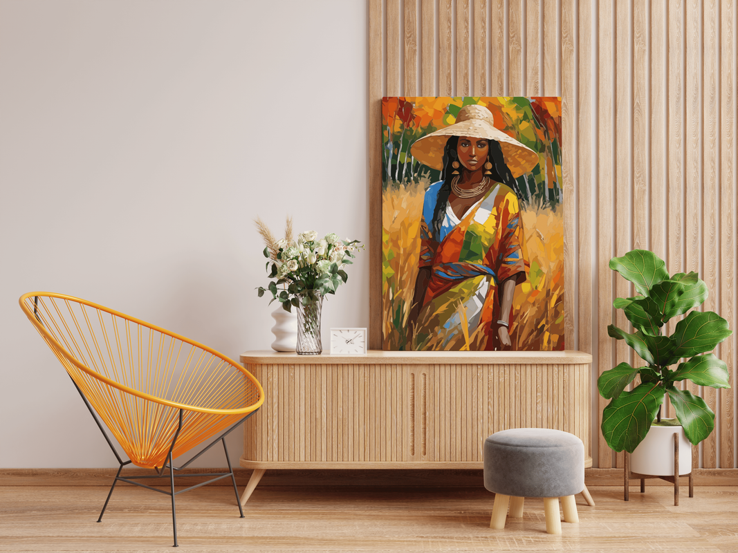 DIY Paint by numbers kit - Radiant Elegance: Woman in Autumn Paint by Number Kit