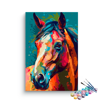 DIY Painting Kit -Colorful Spirit: Abstract Horse Portrait Paint by Number Kit