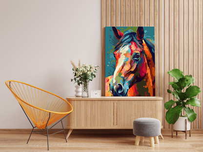 DIY Paint by numbers kit - Colorful Spirit: Abstract Horse Portrait Paint by Number Kit