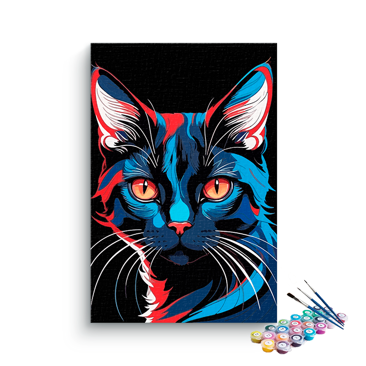 DIY Painting Kit -Abstract Cat Portrait Paint by Number Kit