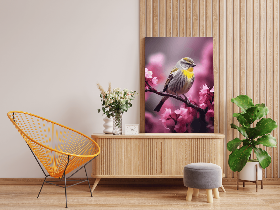 DIY Paint by numbers kit - Charming Bird in Spring Paint by Number Kit