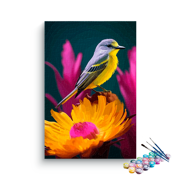 DIY Painting Kit -Vibrant Bird and Flower Paint by Number Kit