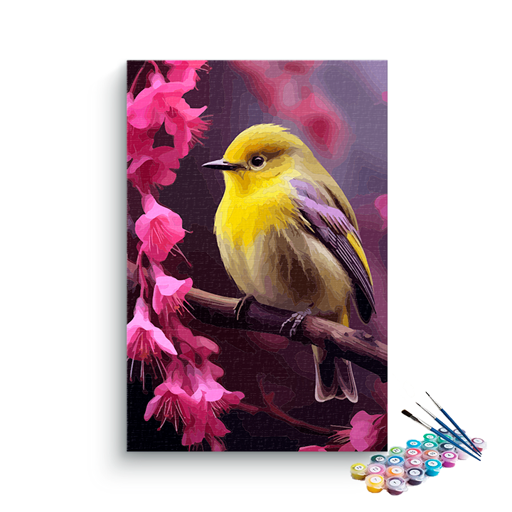 DIY Painting Kit -Bright Bird and Blossoms Paint by Number Kit