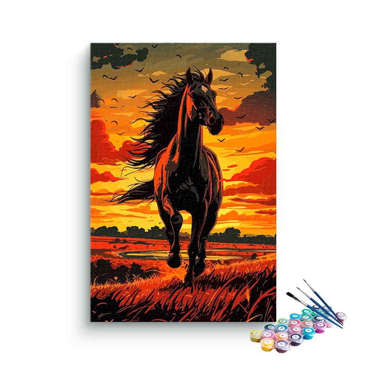 DIY Painting Kit -Sunset Gallop Paint by Number Kit