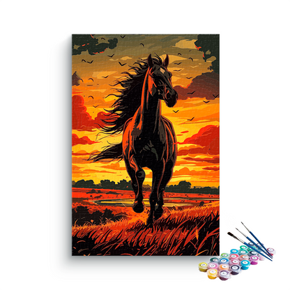 DIY Painting Kit -Sunset Gallop Paint by Number Kit
