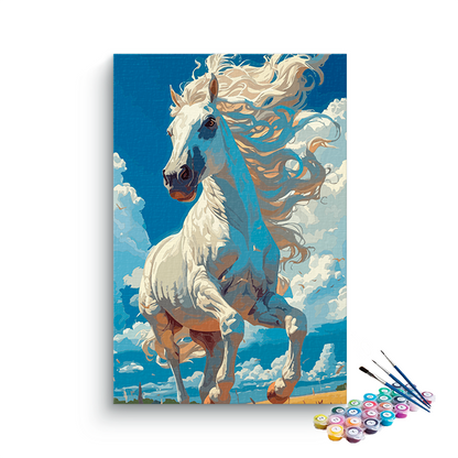 DIY Painting Kit -Majestic White Stallion Paint by Number Kit