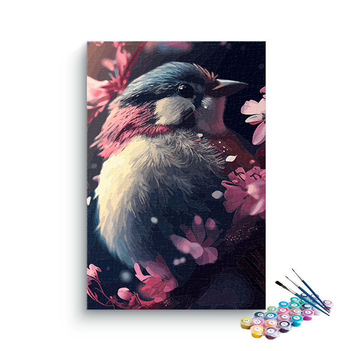 DIY Painting Kit -Cherry Blossom Bird Paint by Number Kit