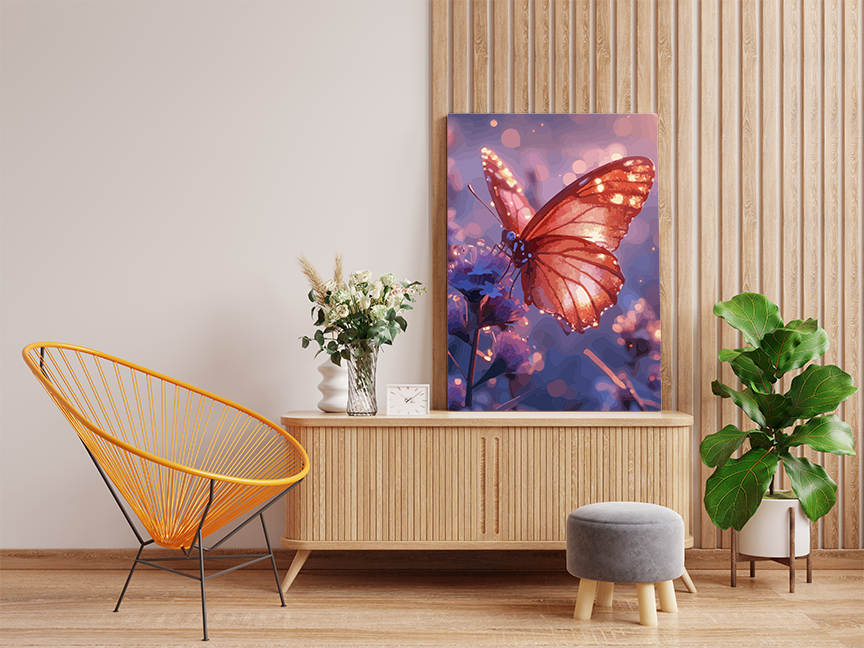 DIY Paint by numbers kit - Enchanted Butterfly Glow Paint by Number Kit