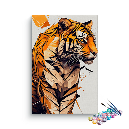 DIY Painting Kit -Geometric Tiger Portrait Paint by Number Kit
