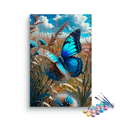 DIY Painting Kit -Vibrant Butterfly in Meadow Paint by Number Kit