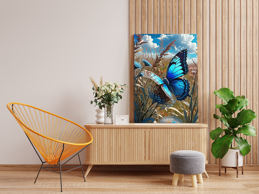 DIY Paint by numbers kit - Vibrant Butterfly in Meadow Paint by Number Kit