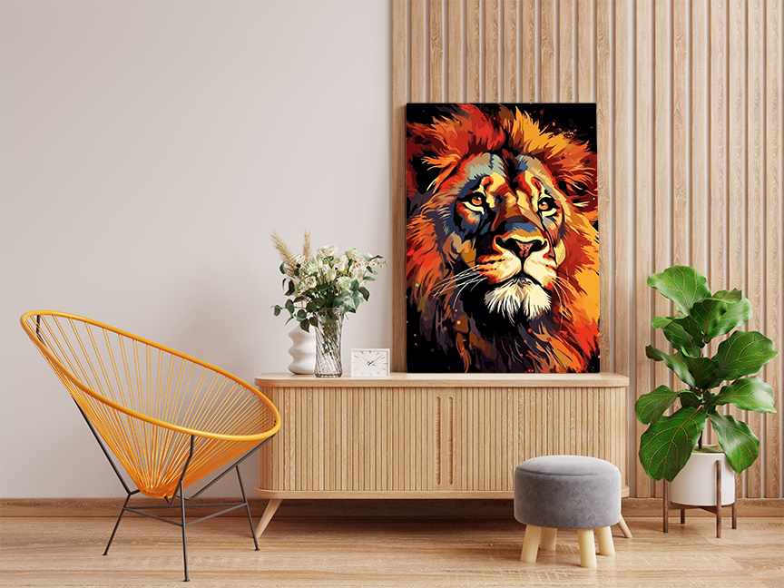 DIY Paint by numbers kit - Majestic Lion Portrait Paint by Number Kit