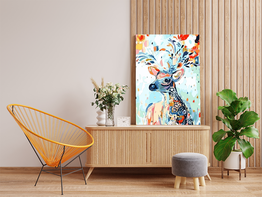 DIY Paint by numbers kit - Deer Portrait Paint by Number Kit