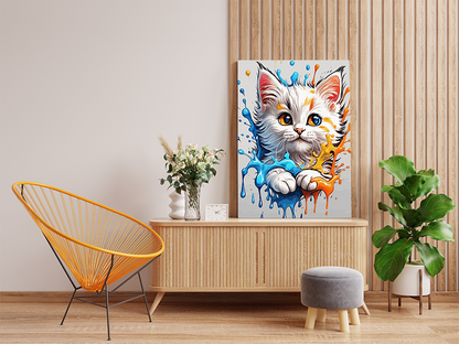 DIY Paint by numbers kit - Playful Kitten Splash Paint by Number Kit