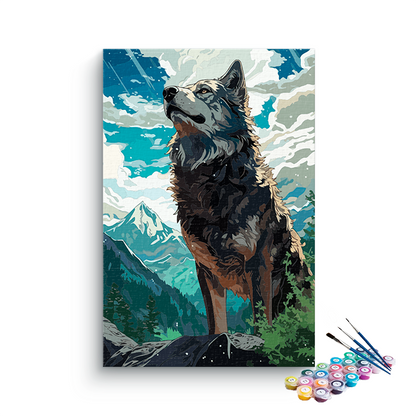 DIY Painting Kit -Wolf in the Mountains Paint by Number Kit