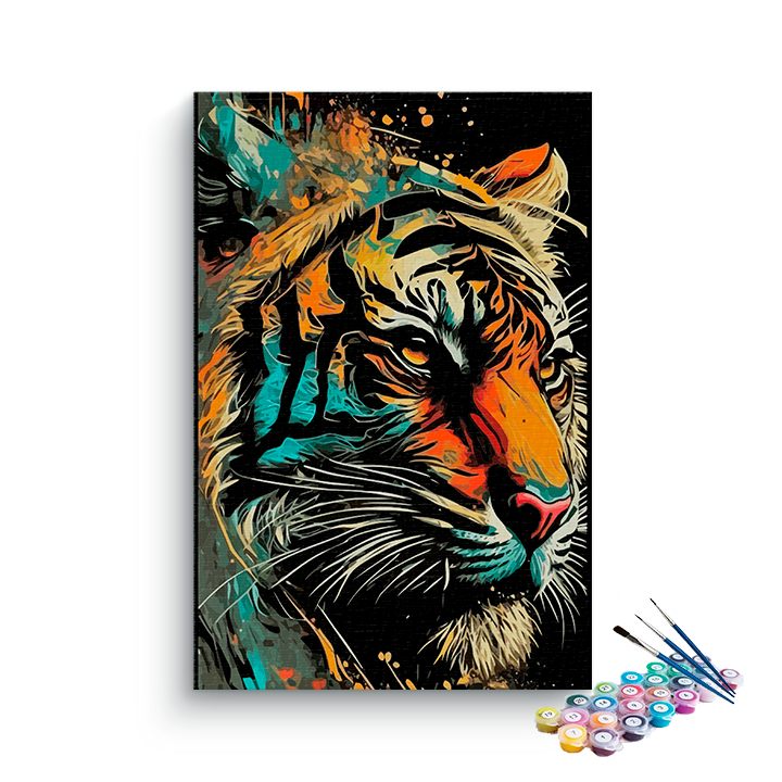 DIY Painting Kit -Abstract Tiger Head Paint by Number Kit