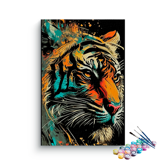 DIY Painting Kit -Abstract Tiger Head Paint by Number Kit
