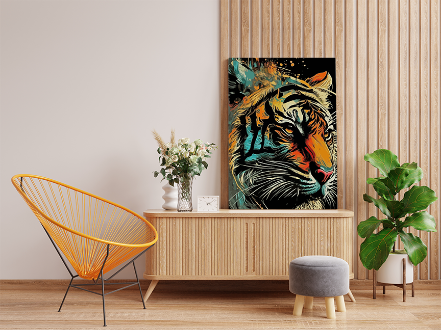 DIY Paint by numbers kit - Abstract Tiger Head Paint by Number Kit