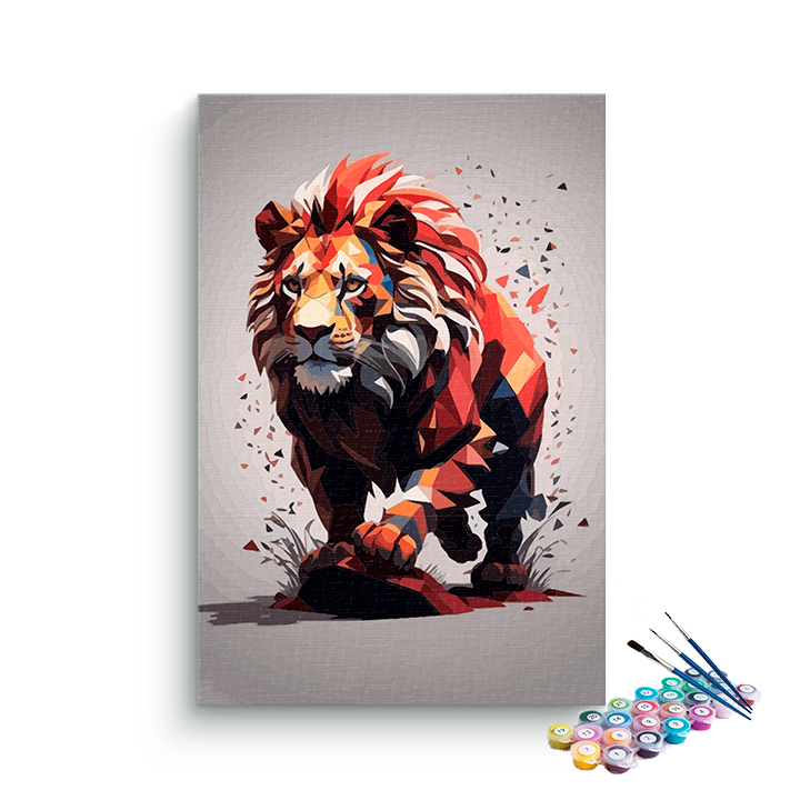 DIY Painting Kit -Vibrant Lion Stance Paint by Number Kit
