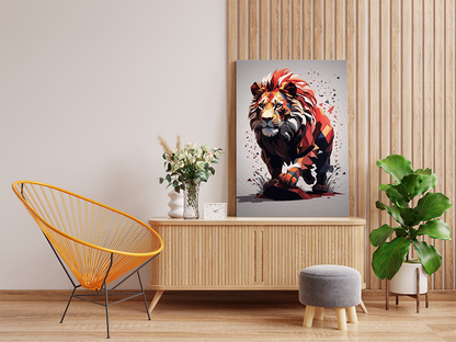 DIY Paint by numbers kit - Vibrant Lion Stance Paint by Number Kit