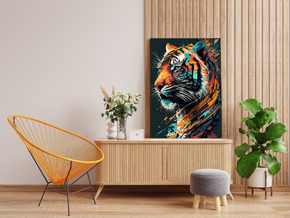 DIY Paint by numbers kit - Colorful Tiger Head Paint by Number Kit