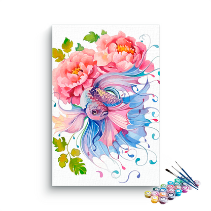 DIY Painting Kit -Delicate Koi Paint by Numbers Kit