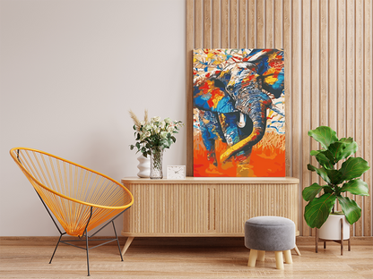 DIY Paint by numbers kit - Abstract Elephant Paint by Numbers Kit