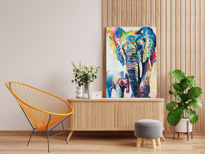 DIY Paint by numbers kit - Playful Elephants Paint by Numbers Kit