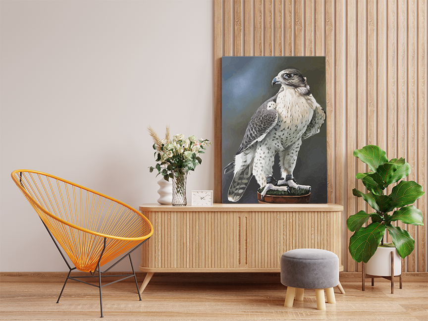 DIY Paint by numbers kit - Realistic Falcon Perched Paint by Numbers Kit