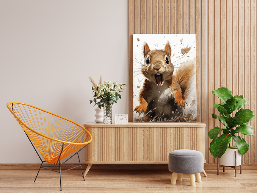 DIY Paint by numbers kit - Playful Squirrel in Action Paint by Numbers Kit