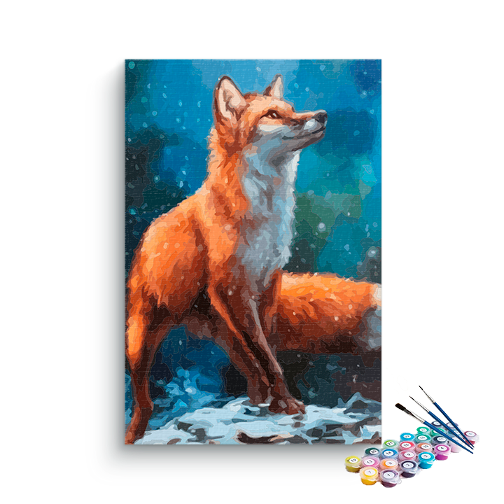 DIY Painting Kit -Majestic Winter Fox Paint by Numbers Kit