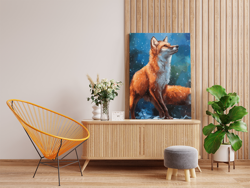 DIY Paint by numbers kit - Majestic Winter Fox Paint by Numbers Kit