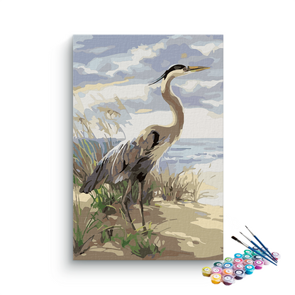 DIY Painting Kit -Serene Coastal Heron Paint by Numbers Kit