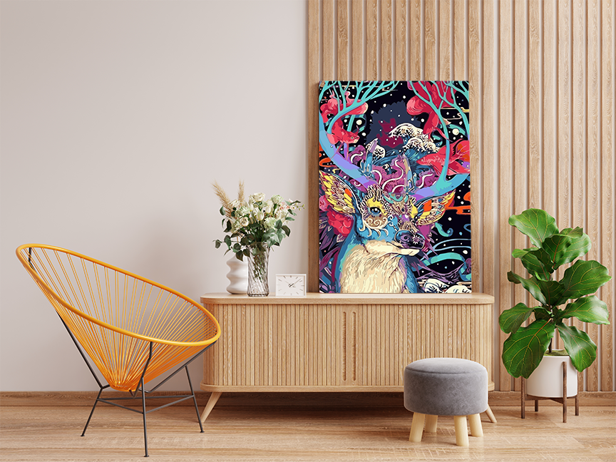 DIY Paint by numbers kit - Vibrant Dreamscape Stag Paint by Numbers Kit