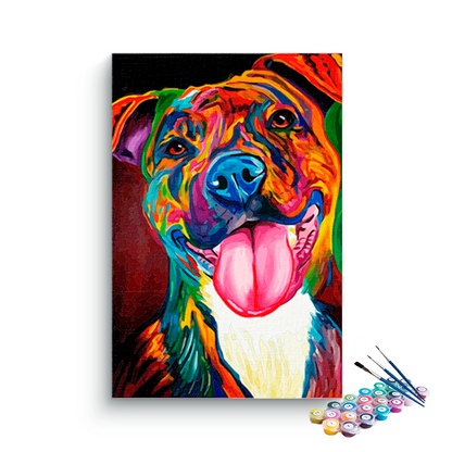 DIY Painting Kit -Colorful Canine Delight Paint by Numbers Kit