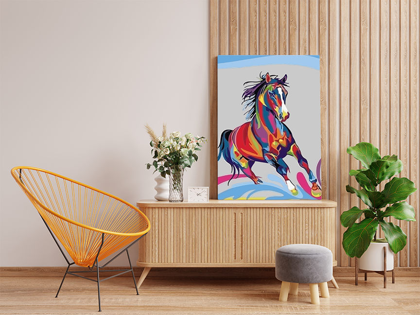 DIY Paint by numbers kit - Vibrant Abstract Horse Paint by Numbers Ki