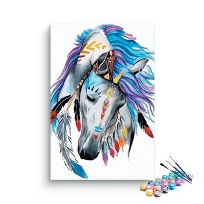 DIY Painting Kit -Tribal Spirit Horse Paint by Numbers Kit