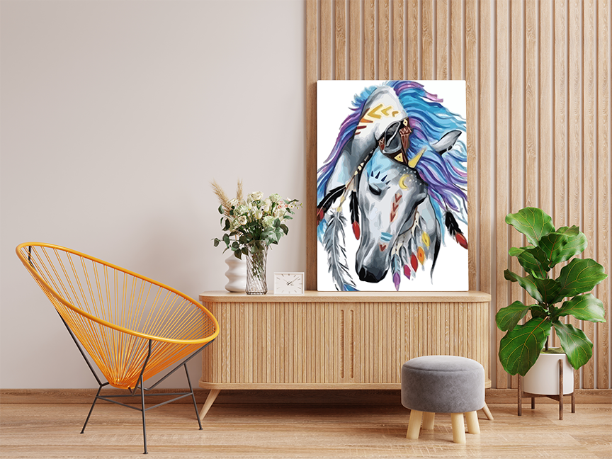 DIY Paint by numbers kit - Tribal Spirit Horse Paint by Numbers Kit