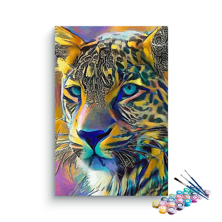 DIY Painting Kit -Abstract Leopard Portrait Paint by Numbers Kit