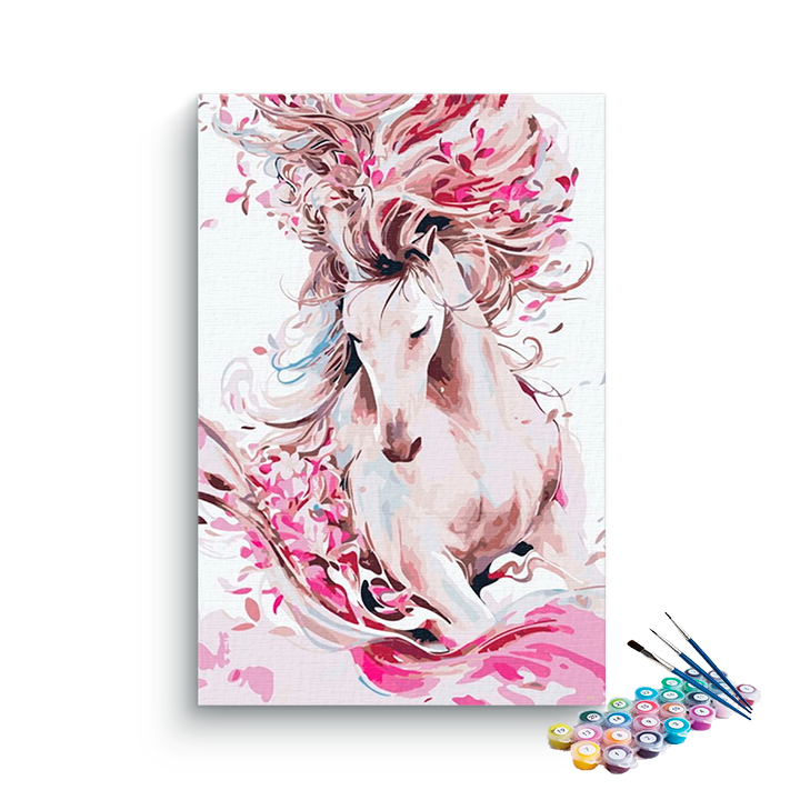 DIY Painting Kit -Enchanted White Horse Paint by Numbers Kit