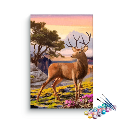 DIY Painting Kit -Majestic Deer at Dusk Paint by Numbers Kit