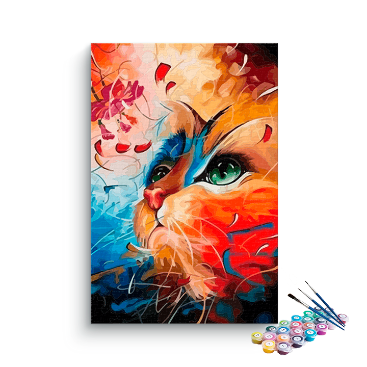 DIY Painting Kit -Vibrant Cat Vision Paint by Numbers Kit